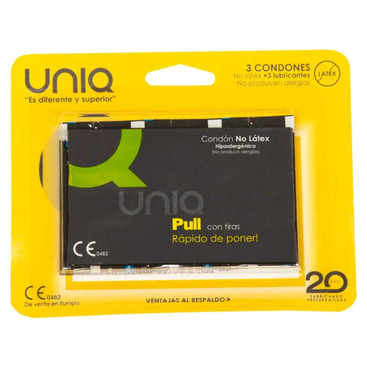Uniq Pull Latexfreie Kondome mit Zugbändern - 3er Pack