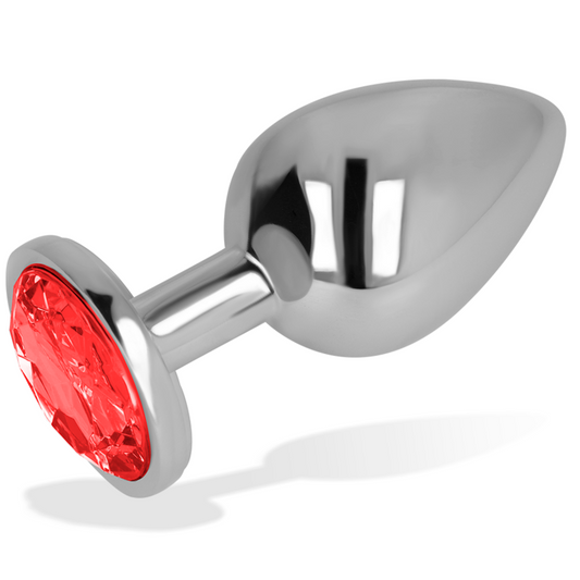 Ohmama Anal Plug aus Metall, Rot 9 cm
