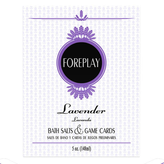 ES/DE Foreplay Bad Set - 150g Vanille/Lavendel-Badesalz & 5 Vorschlagskarten