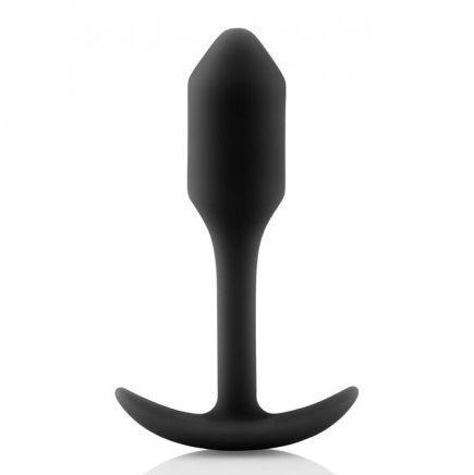 B-Vibe Snug Plug 1 Negro - Gewichteter Silikon Butt Plug