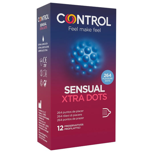 CONTROL XTRA DOTS 12 UDS Kondome - 264 Vergnügungspunkte