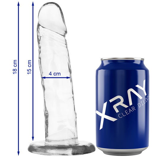 XRAY Clear Dildo 18cm x 4cm - Transparent & Realistisch